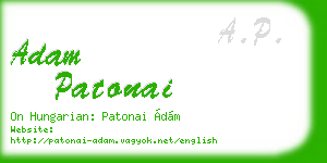 adam patonai business card